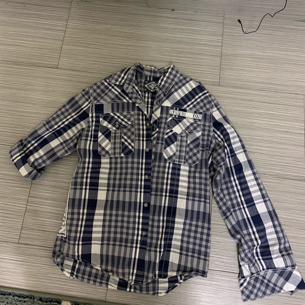 Blue Affliction Button Up